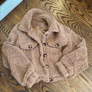 Women Tan Sherpa /Teddy Jacket super soft cozy OS